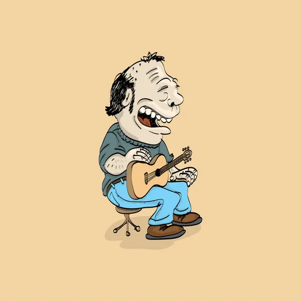Chanteuse folklorique de dessin animé — Image vectorielle