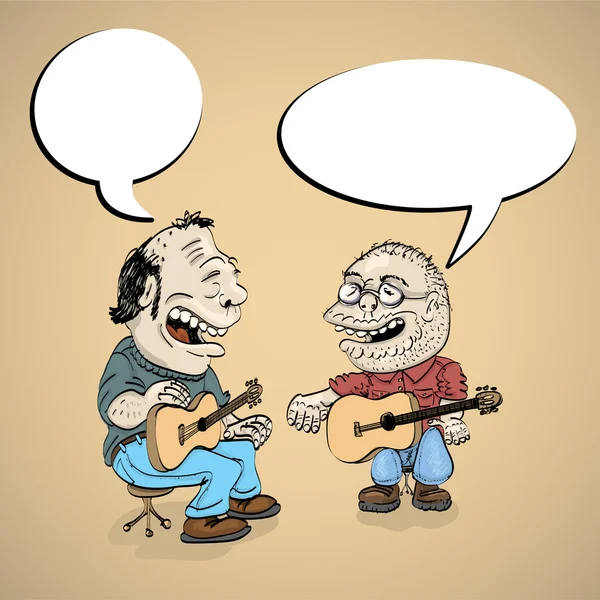 Due cartoni animati cantante folk — Vettoriale Stock