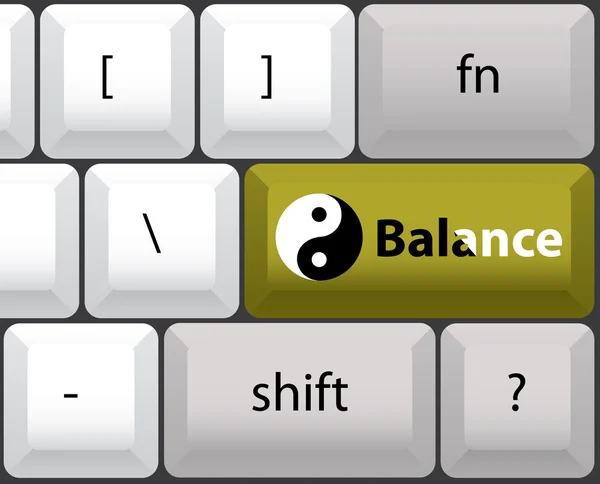 Układ klawiatury z yin yan — Wektor stockowy
