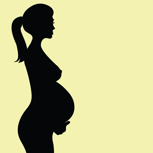 Silhueta mulher grávida — Vetor de Stock