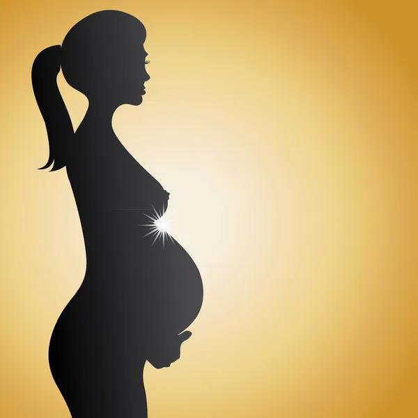 Donna incinta silhouette — Vettoriale Stock