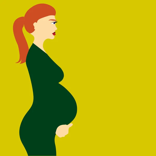 Schöne schwangere Frau — Stockvektor