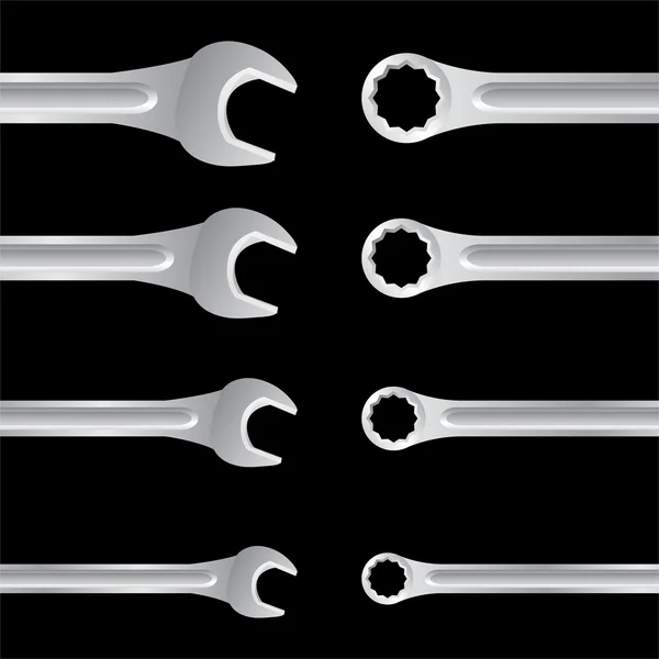 Stainless steel spanners — Stock Vector