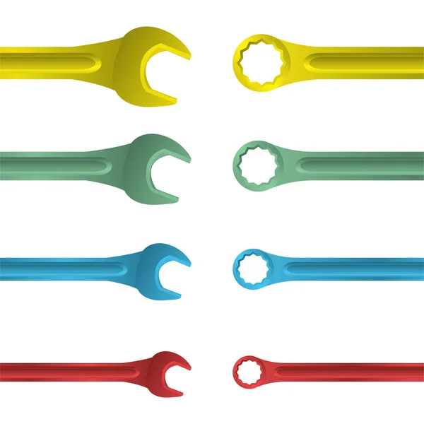 Paslanmaz çelik renk somun anahtarları — Stok Vektör