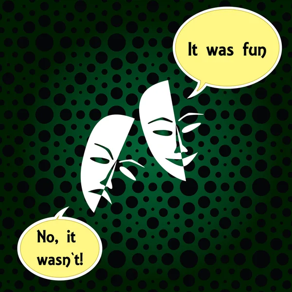 Theater maskers gelukkige triest — Stockvector