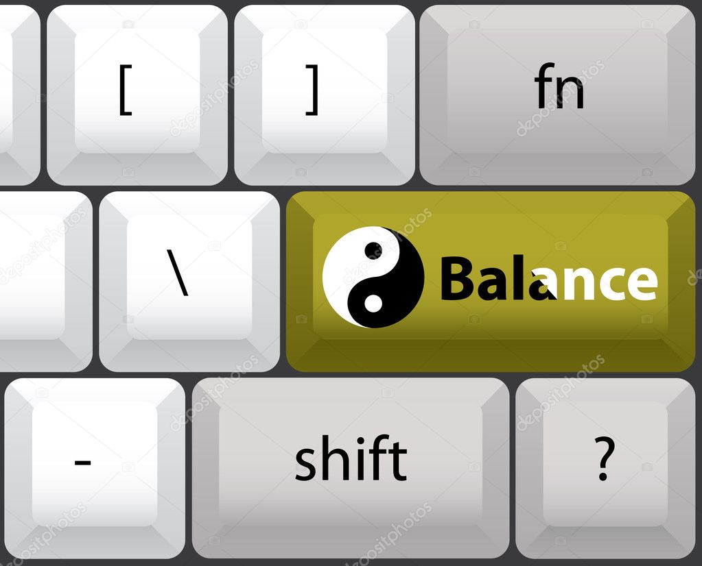 Keyboard layout with yin yan