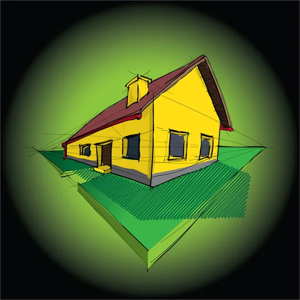 3D rodinný dům — Stockový vektor