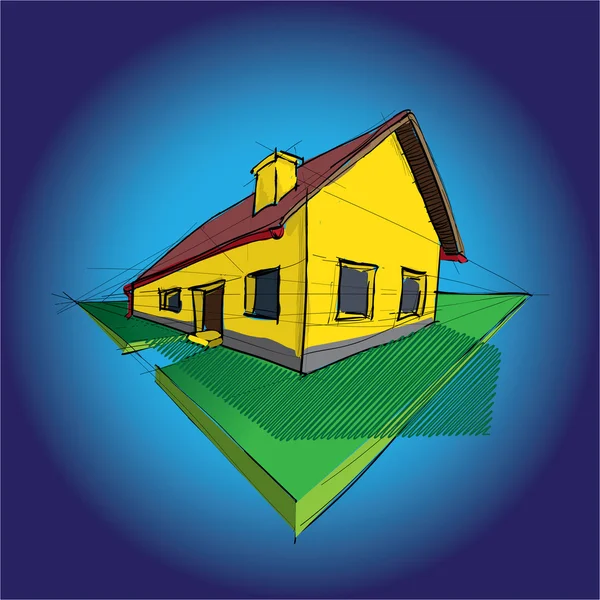 Maison de famille 3d — Image vectorielle