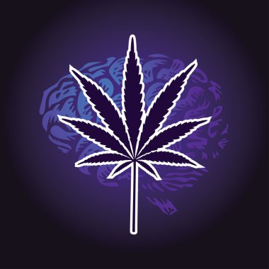 Cannabis leaf symbol clipart