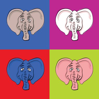 Elephant heads clipart