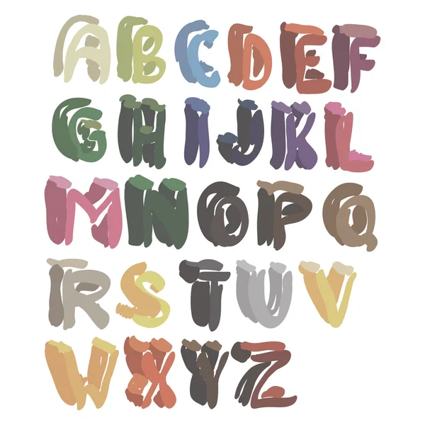 Dessin animé alphabet lettré à la main — Image vectorielle