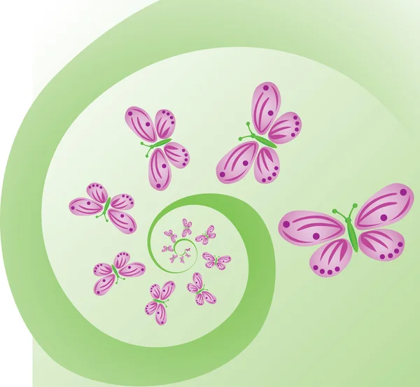 Mariposas en espiral — Archivo Imágenes Vectoriales