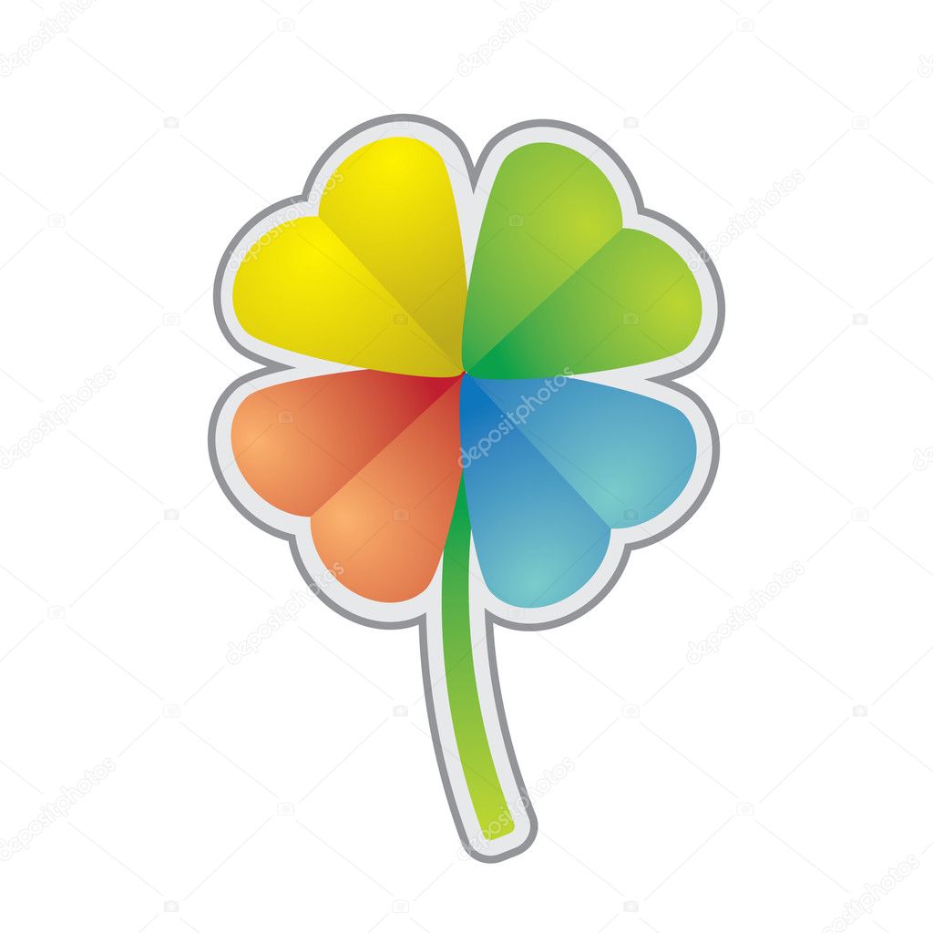 Multicolored four-leaf clover
