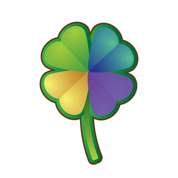 Multicolored four-leaf clover — Stock Vector