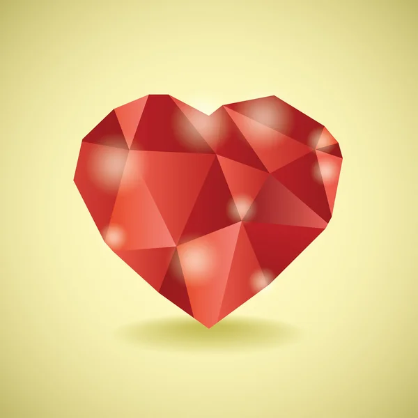 Corazón de diamante abstracto — Vector de stock