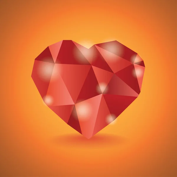Abstract diamond heart — Stock Vector