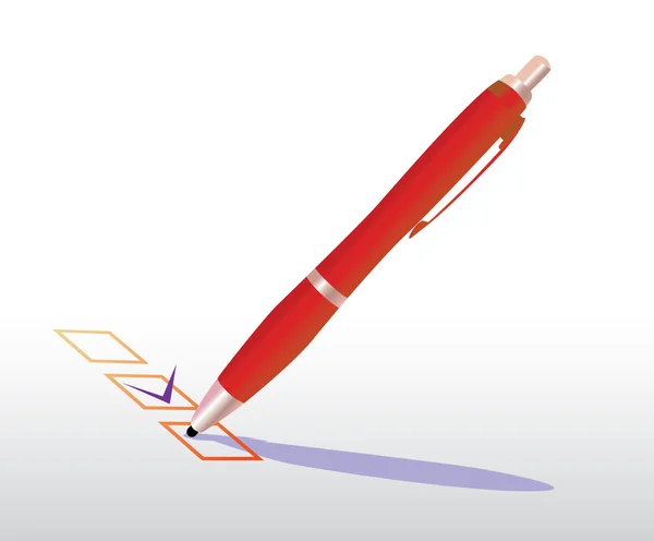 Case à cocher avec stylo — Image vectorielle
