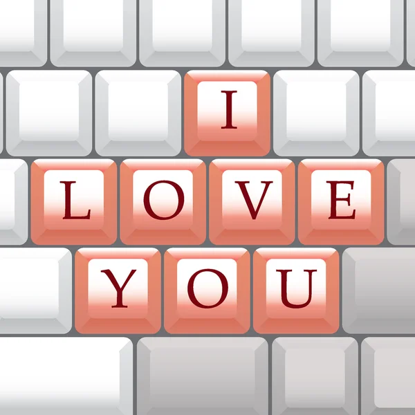 Computertasten ich liebe dich — Stockvektor