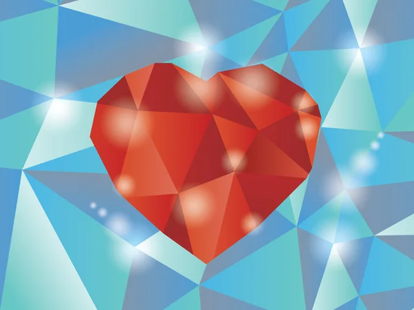Corazón de diamante abstracto — Archivo Imágenes Vectoriales