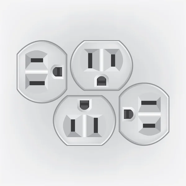 Electric household outlets — Stock Vector