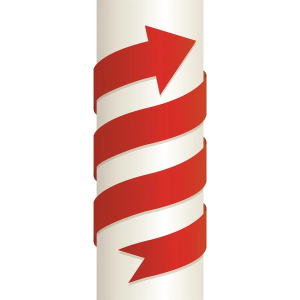Arrow wrapped around the pillar — Stock Vector