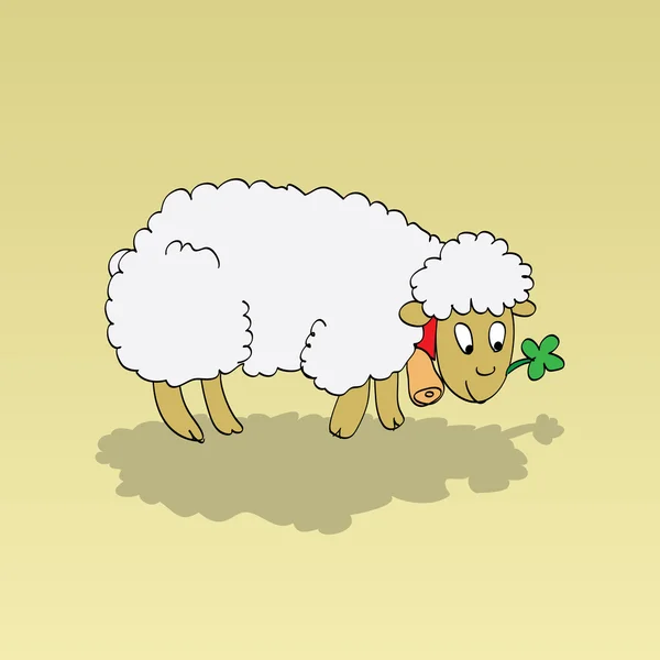 Little standing lamb — Stock Vector