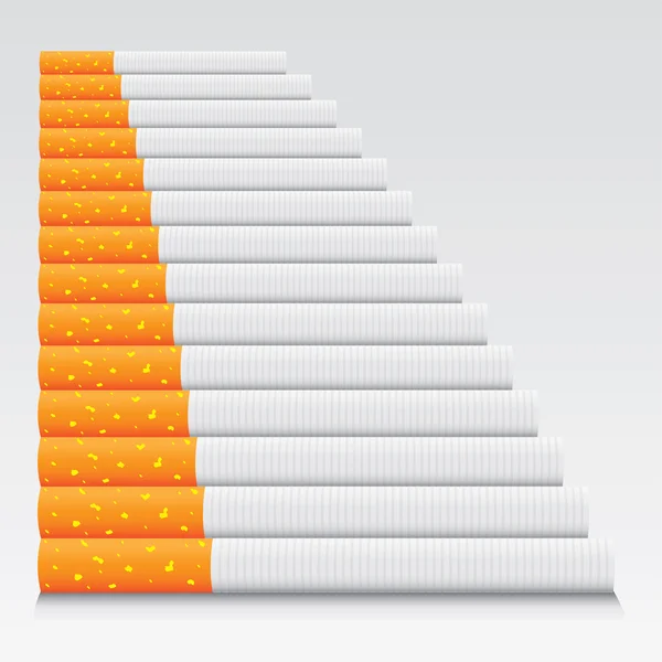 Geïsoleerde sigaretten — Stockvector