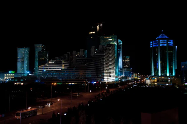 Ночной вид на Казахстан — стоковое фото