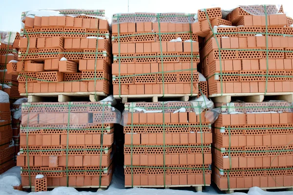 stock image Pallet of red brick