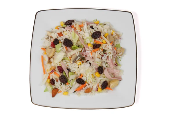 Rijst salade en noten — Stockfoto