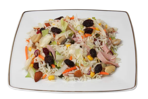 Rijst salade en noten — Stockfoto