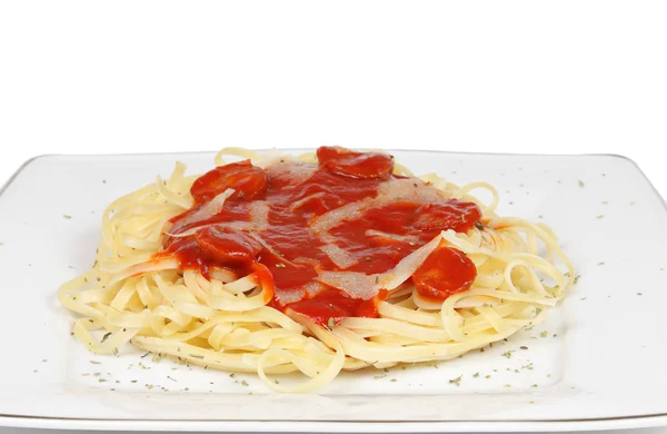 Spaghetti z pomidorami — Zdjęcie stockowe