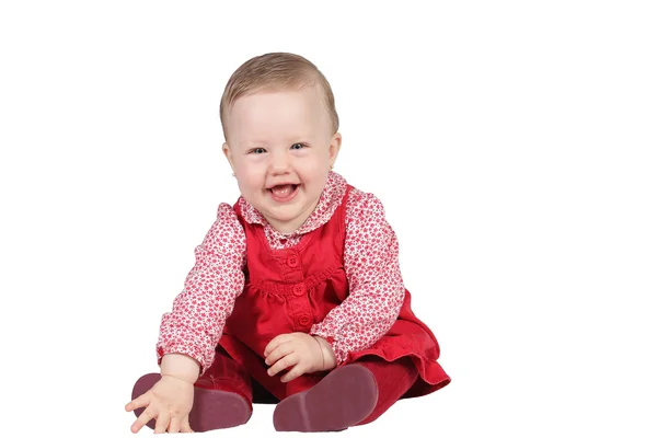 Criança com vestido vermelho — Fotografia de Stock