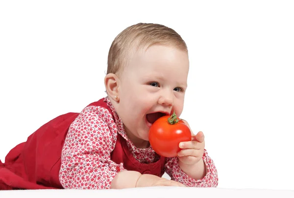 Child with red dress — Stock Photo, Image