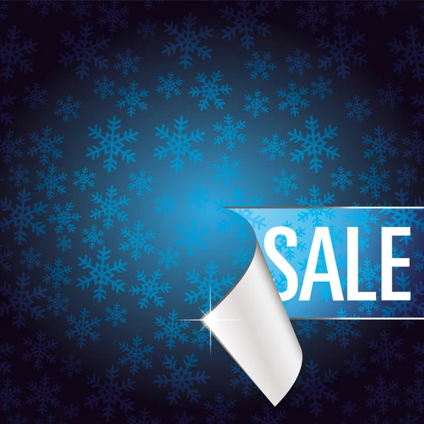 Snowflakes blue background with ripped paper — Stock Photo, Image
