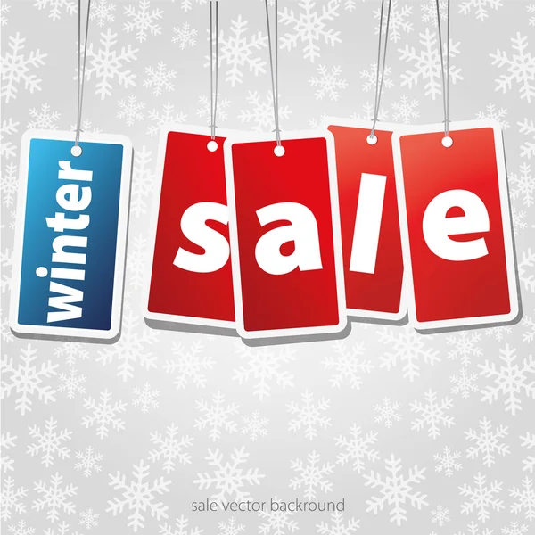 Snow flake background with sale stickers — Stock Photo, Image