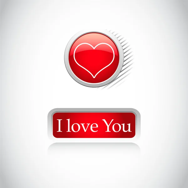 Heart valentines button — Stock Photo, Image