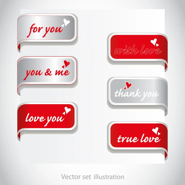 Set pagina codes voor liefde, de dag van Valentijnskaarten — Stockfoto