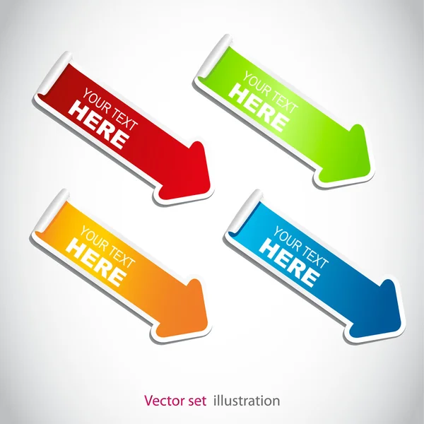 Sada barevných šipek — Stockový vektor
