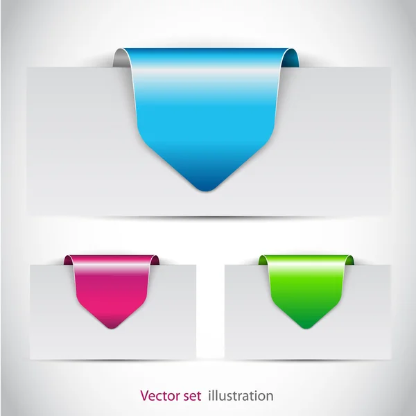 Färg klistermärken på kanten av sidan (web) — Stock vektor