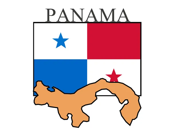 Panama Drapeau isolé sur blanc — Image vectorielle