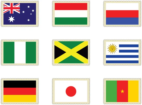 Γραμματόσημα σημαίες 2 — Διανυσματικό Αρχείο
