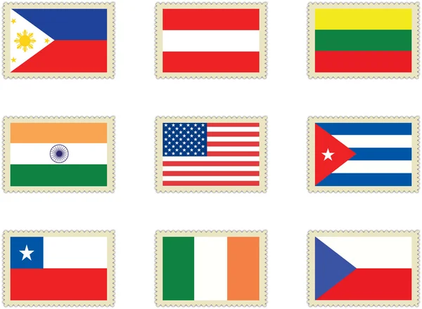 Γραμματόσημα σημαίες 4 — Διανυσματικό Αρχείο