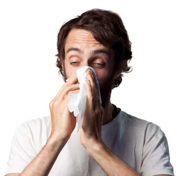 Man with a cold — Stock Photo, Image