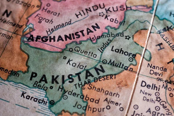Pakisztán-Afganisztán Térkép — Stock Fotó