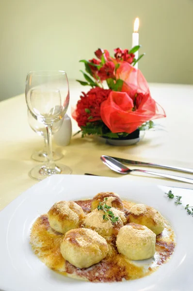 Cranberry dessert dumplings, Czech cuisine — Stock Photo, Image