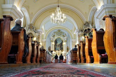 Interior of the Catholic Church in Stefultov, Slovakia clipart