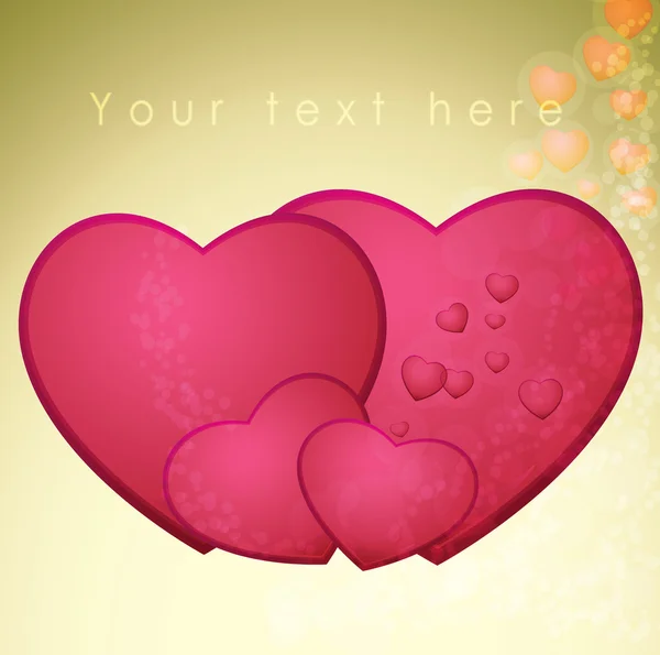 Famille Hearts, carte de Saint-Valentin - vecteur — Image vectorielle