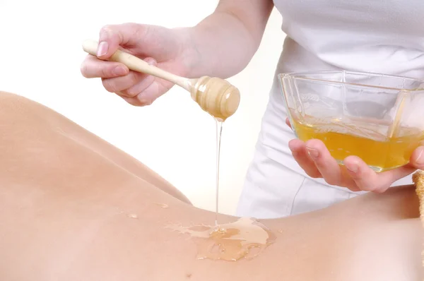 Massagem de mel — Fotografia de Stock