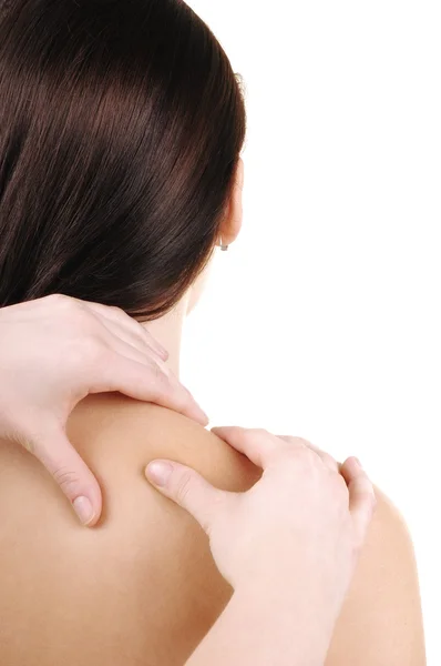 Neck massage - a young woman — Stock Photo, Image